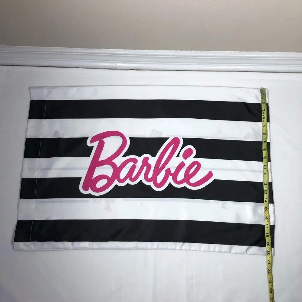 Barbie Barbicore Black & White Stripped Beauty Silky Satin Standard Pillowcase